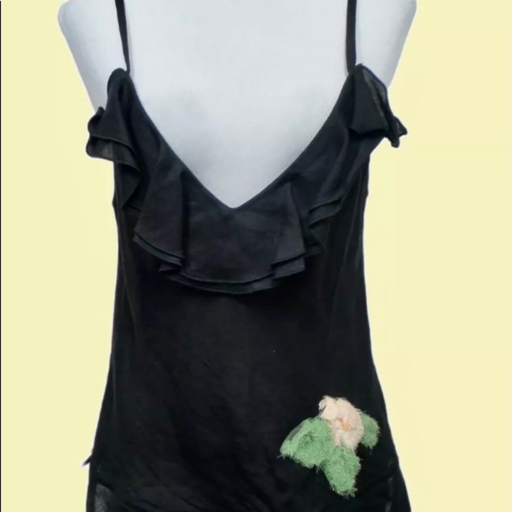Sonia Rykiel black spaghetti straps tank top, M